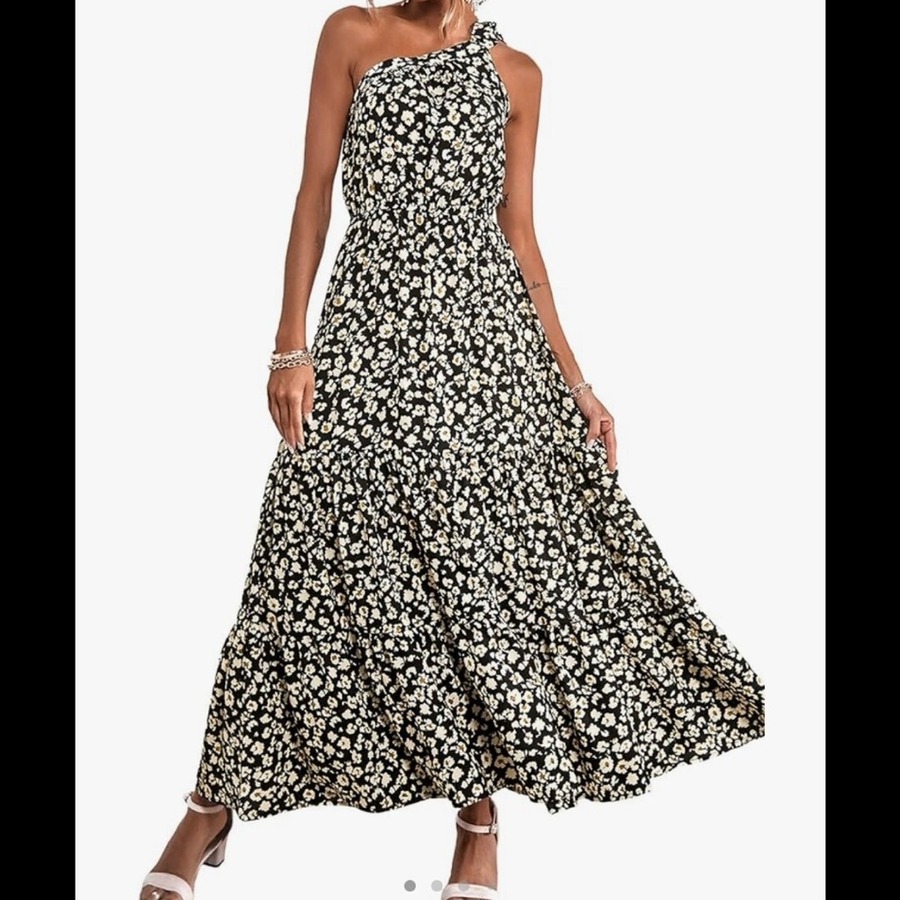 NWT Floral One Shoulder Maxi Dress